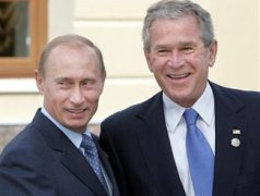 Владимир Путин и Джордж Буш (фото AFP)