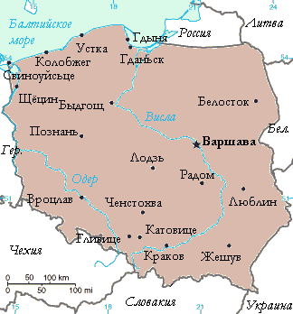 Карта Польши