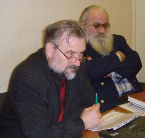 А.Степанов и С.Беляев (круглый стол по "екатеринбургским" останкам, февраль 2008)