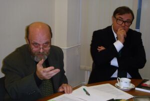 В.Соловьев и С.Мироненко (круглый стол по "екатеринбургским" останкам, февраль 2008)