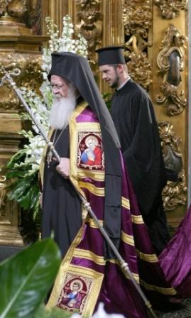 Константинопольский Патриарх Варфоломей в Софийском соборе Киева
