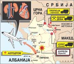 Схема переправки органов из Албании