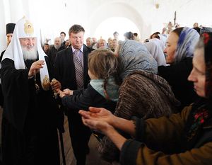 Патриарх Кирилл на Соловках (фото – <a class="ablack" href="http://www.patriarchia.ru/">Патриархия.Ru</a>)