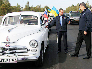 Автопробег с участием Дмитрия Медведева и Виктора Януковича