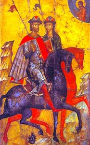 Святые Борис и Глеб. Икона 1340 года