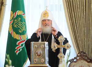 Патриарх Кирилл перед началом заседания Св. Синода