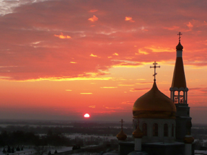 Закат над храмом Иоанна Богослова