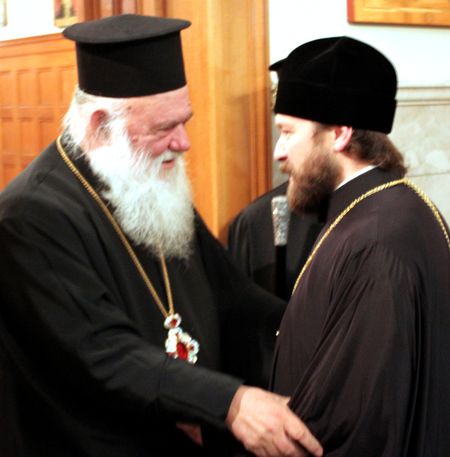 Встреча митрополита Илариона с Блаженнейшим Архиепископом Афинским и всей Эллады Иеронимом