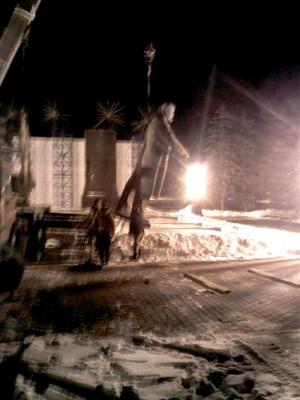 Демонтаж памятника Ленину в Белгороде