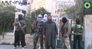 Сирийские мятежники у захваченного монастыря Св.Феклы