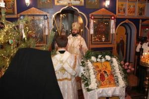 Епископ Феофилакт на Рождественском богослужении в Тырнаузе