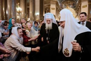 Патриархи Кирилл и Неофит в Казанском соборе