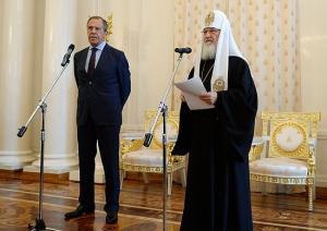 Патриарх Кирилл на торжественном приёме в МИД России