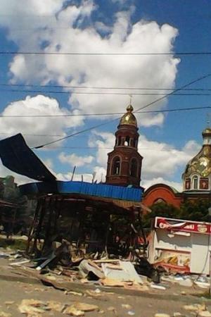 Обстрел собора в Славянске
