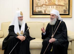 Святейший Патриарх Сербский Ириней и Святейший Патриарх Кирилл