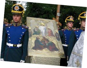 Празднование дня Преображения Господня, полкового праздника Преображенского полка. Москва, август 2010 г.