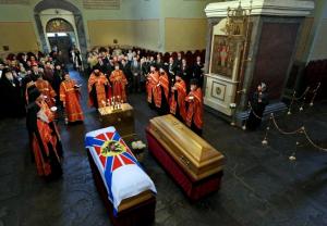 Церемония перезахоронения останков Великого князя Николая Николаевича в Москве