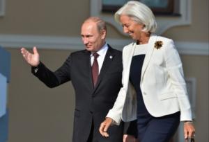 Владимир Путин и глава МВФ Кристина Лагард