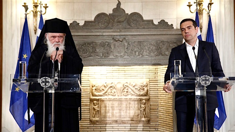 Премьер-министр Алексис Ципрас и Архиепископ Афинский Иероним