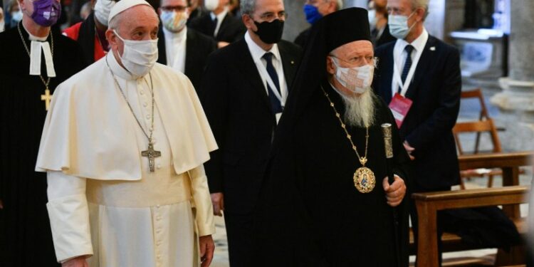 Папа Римский Франциск и глава Фанара Патриарх Варфоломей