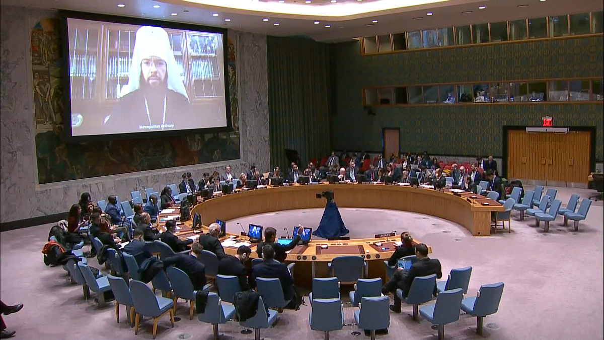 Митрополит Волоколамский Антоний выступает на Совбезе ООН