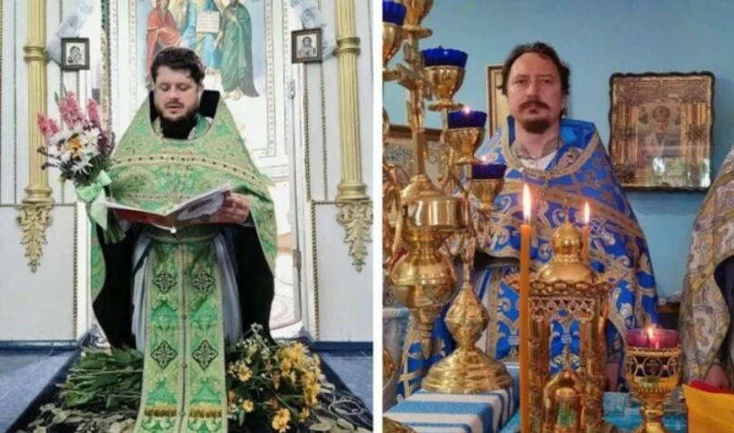 Священники отец Дмитрий Сенетович и отец Ростислав Калиновский