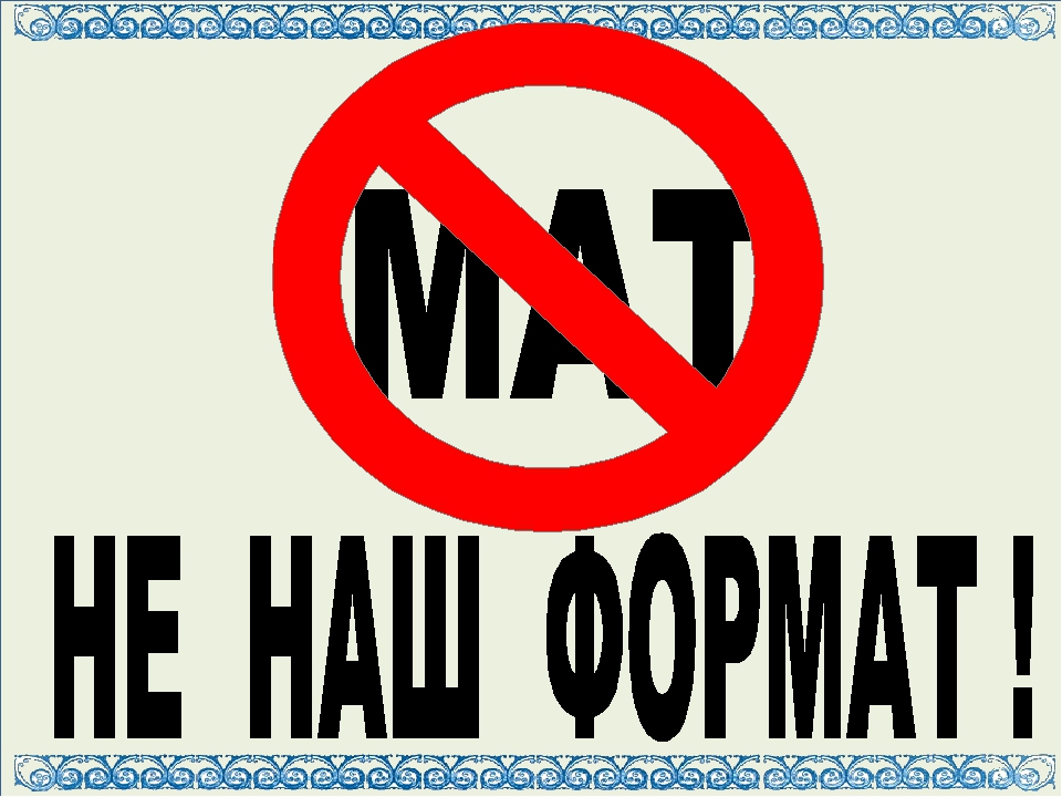 Мат &ndash; не наш формат!