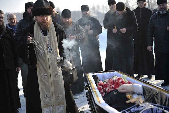 Погребение иеромонаха Арсения в скиту Сретенского монастыря