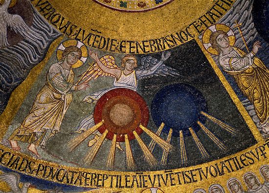 Сотворение света (Быт. 1, 3-5) (Сотворение мира). Западный рукав; Собор Святого Марка; Венеция, XIII в. 