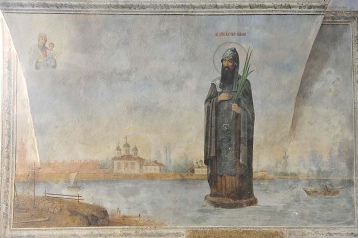 Преподобный Антоний Римлянин. Фреска Антониева монастыря, Великий Новгород