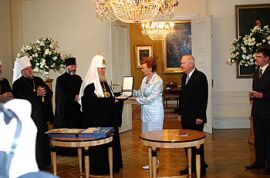 Встреча Патриарха Алексия II и Президента Латвии В.Вике-Фрейберги