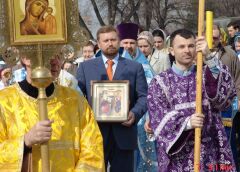 Евгений Ищенко во время одного из Крестных ходов Иоанно-Предтеченского прихода
