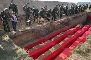 Захоронение воинов ВОВ на территории мемориала "Невский плацдарм"