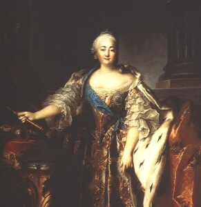 Фрагмент портрета императрицы Елизаветы Петровны кисти художника Токки Луи. 1758 г.