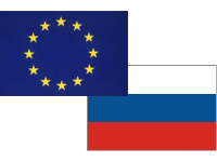 Флаги России и Европейского союза