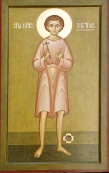 Икона св. младенца Гавриила с частицей мощей