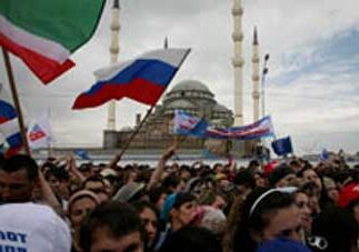 Митинг в поддержку В.Путина в Грозном