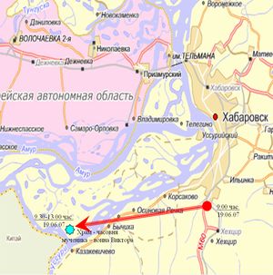 Фрагмент маршрута Крестного хода "Владивосток-Москва"