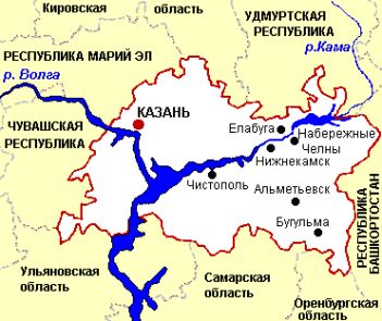 Карта Татарии