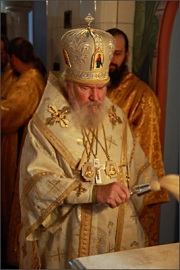 Патриарх Алексий II освещает храм Смоленской иконы Божией Матери (Валаам)