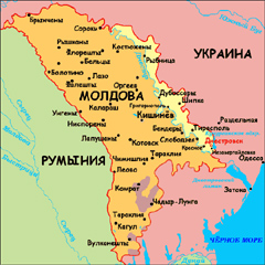 Карта Молдавии и Преднестровья