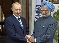 Президент России Владимир Путин и премьер-министр Индии Манмохан Сингх
