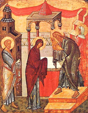 Сретение Господне. Двухсторонняя икона из Софийского собора в Новгороде, конец XV в.