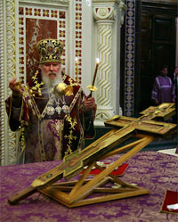 Патриарх в Храме Христа Спасителя