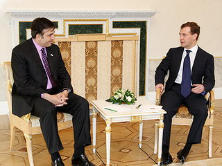 Михаил Саакашвили и Дмимтрий Медведев
