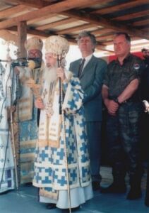 Патриарх Павел с Р.Караджичем и Р.Младичем