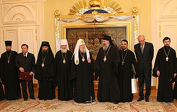 Встреча Патриарха Алексия II с делегацией Грузинской Православной Церкви