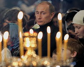 Владимир Путин на Рождественском богослужении