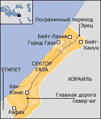 Карта сектора Газа