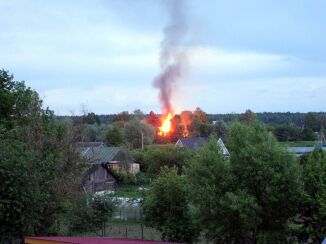 Пожар в Усть-Пристани (11.06.2009)